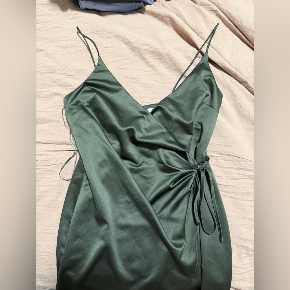 Topshop Satin Tie Up Mini Dress